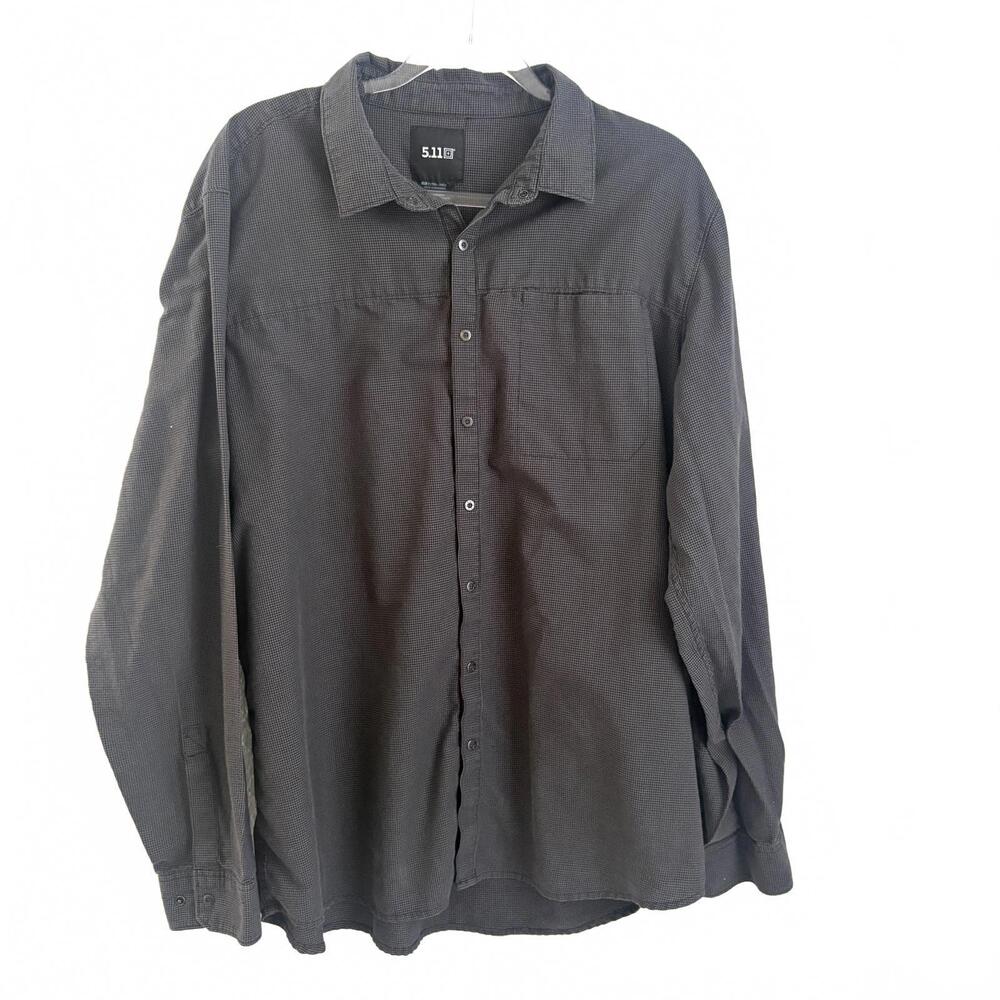 5.11 Tactical | Men’s Long Sleeve Button Up Lightweight Black Gray Shirt XL